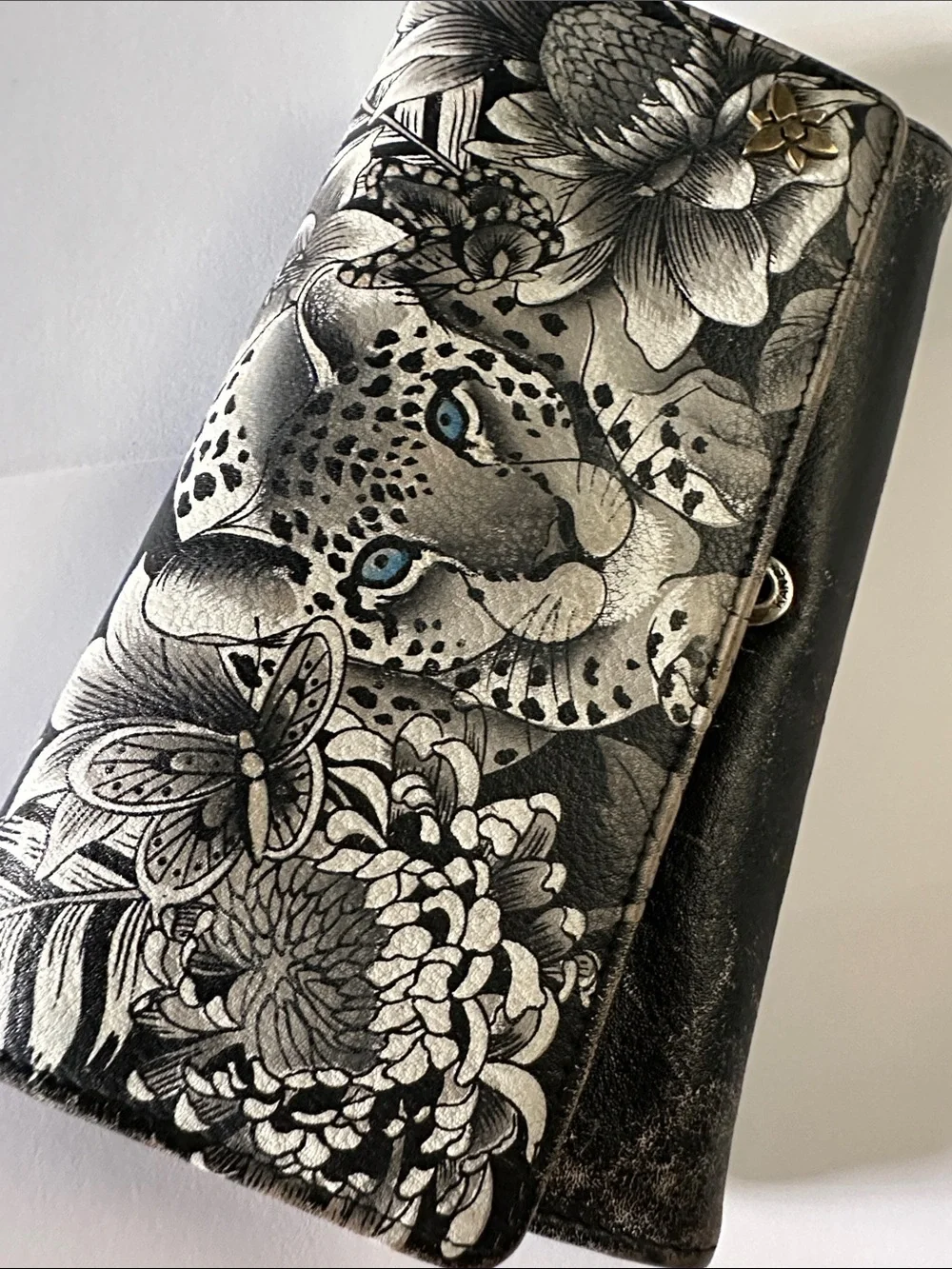 Anuschka Leather Hand Painted Wallet RFID